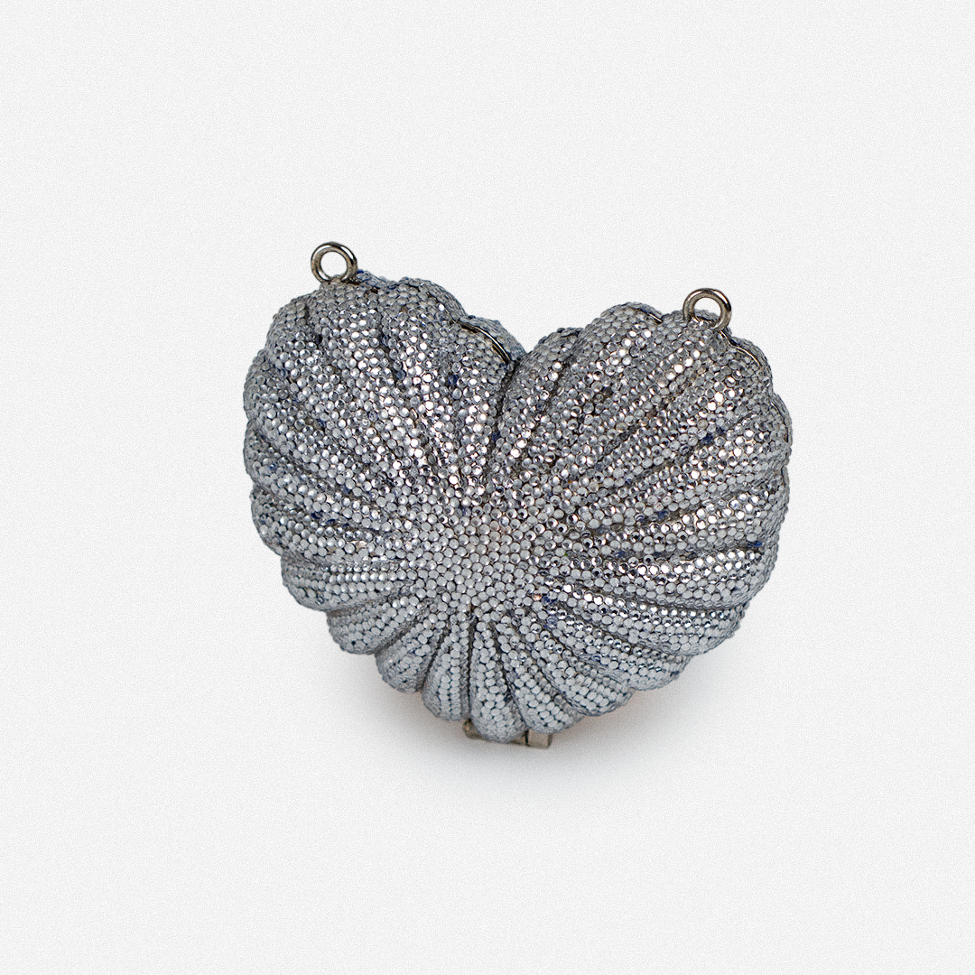 Mini Metallic Heart Clutch