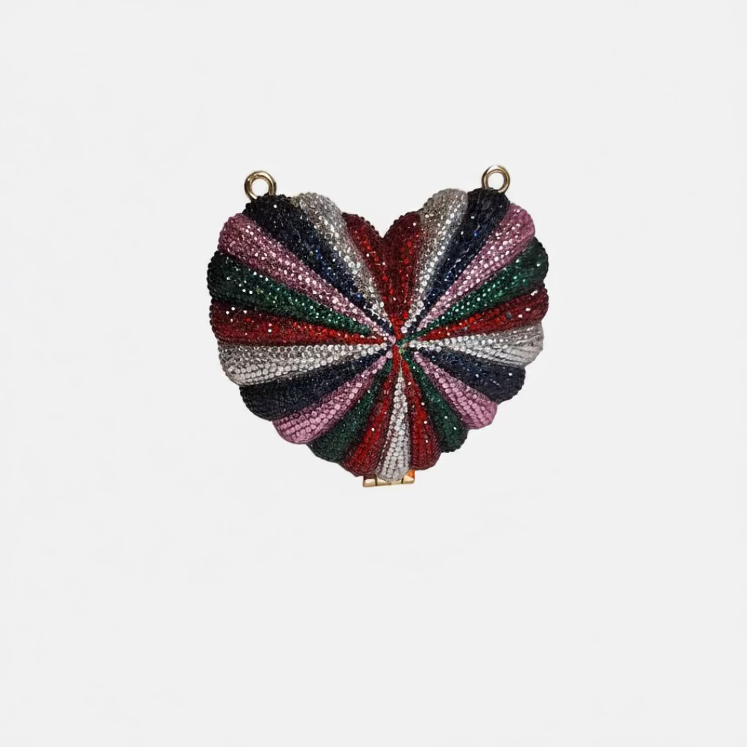 Mini Metallic Heart Clutch