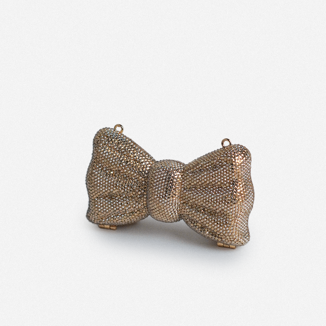 The Mini Metallic Bow Clutch